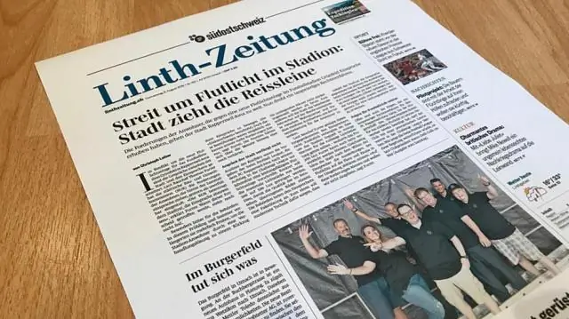 Wie heißt die Überschrift einer Zeitung?