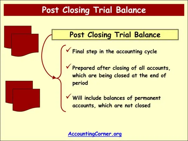 Welche Arten von Konten erscheinen nicht im Post Closing Trial Balance?